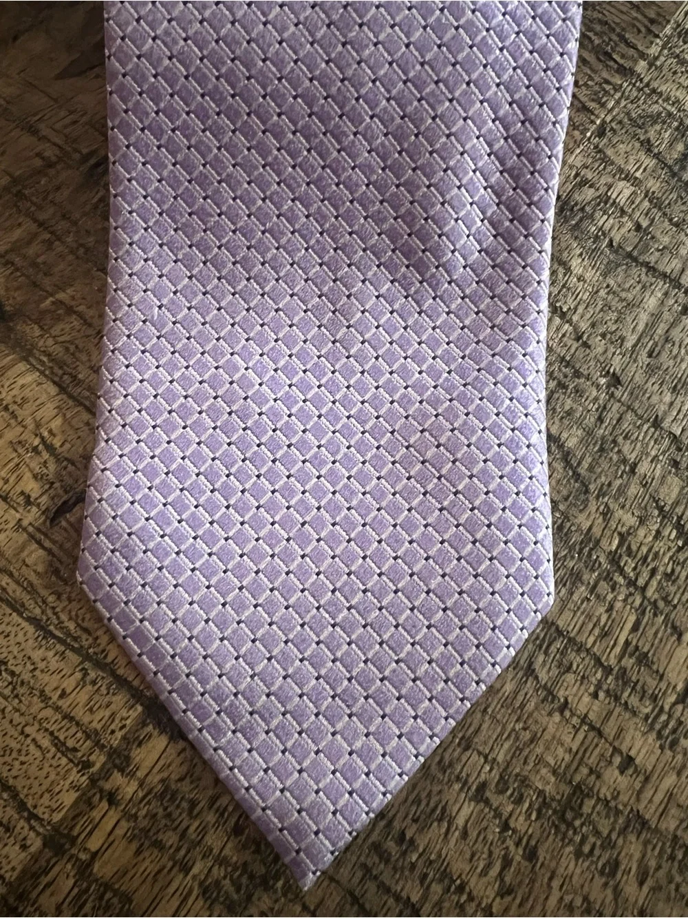 Faconnable Lavender Textured Men's Tie - Subtle Diamond Pattern